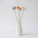 Load image into Gallery viewer, Cream White Geometric Ceramic Vase with Bow