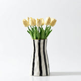 Load image into Gallery viewer, Modern Black &amp; White Striped Ceramic Vase