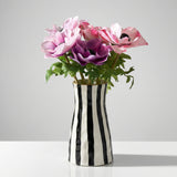 Load image into Gallery viewer, Modern Black &amp; White Striped Ceramic Vase