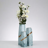 Load image into Gallery viewer, Luxury Marble-Effect Ceramic Vase with Metallic Accent
