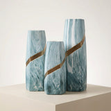 Load image into Gallery viewer, Luxury Marble-Effect Ceramic Vase with Metallic Accent