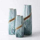 Load image into Gallery viewer, Luxury Marble-Effect Ceramic Vase with Metallic Accent